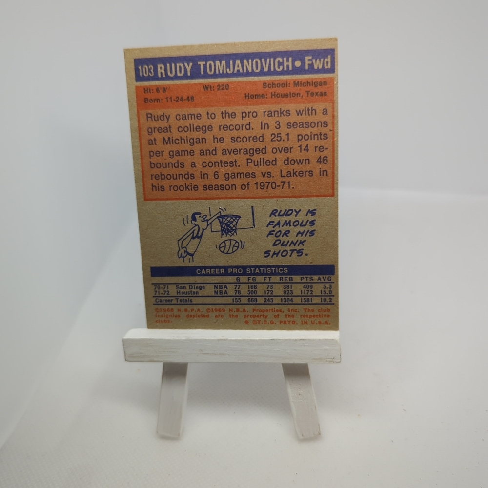 1972 Topps 103 Rudy Tomjanovich - Picture 6 of 10